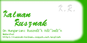 kalman rusznak business card